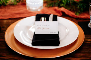 the groom name place card for wedding seating 