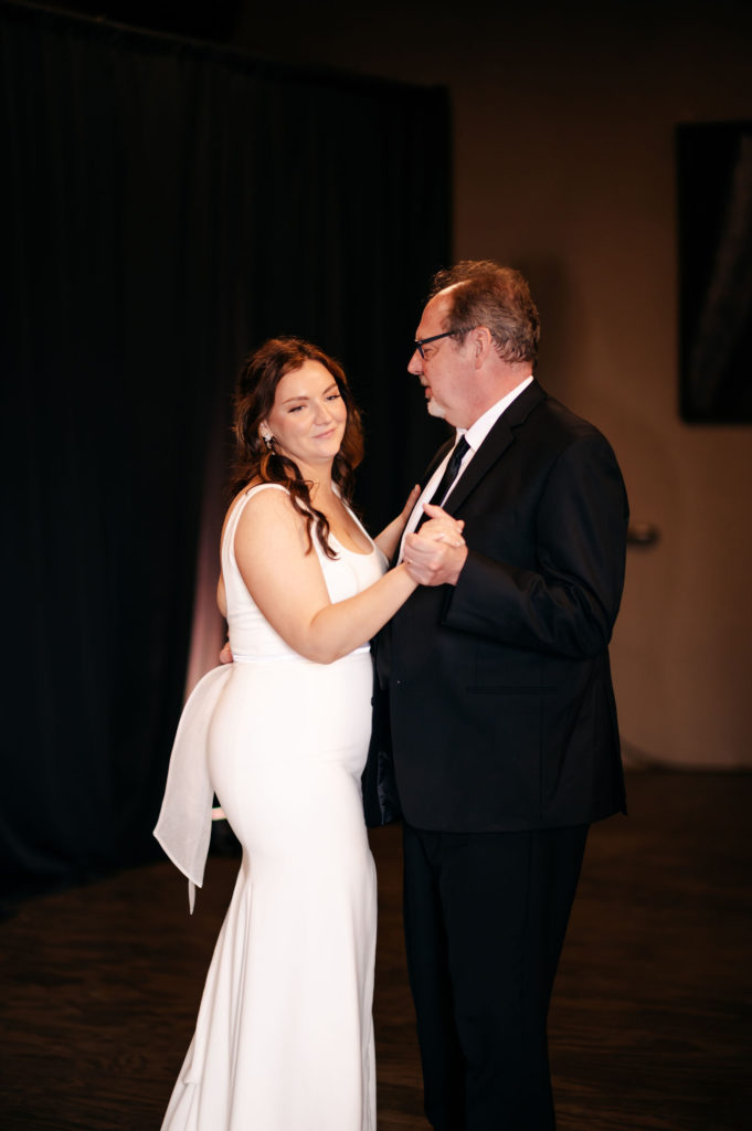brightside wedding venue father daughter dance with bride 