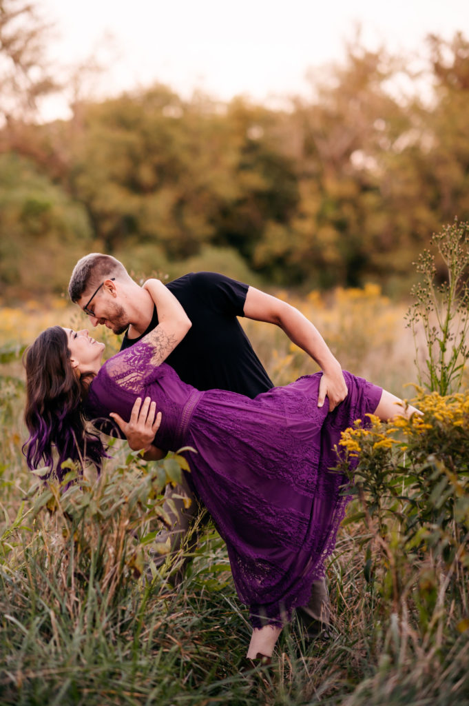 sharon woods engagement session photos at golden hour 