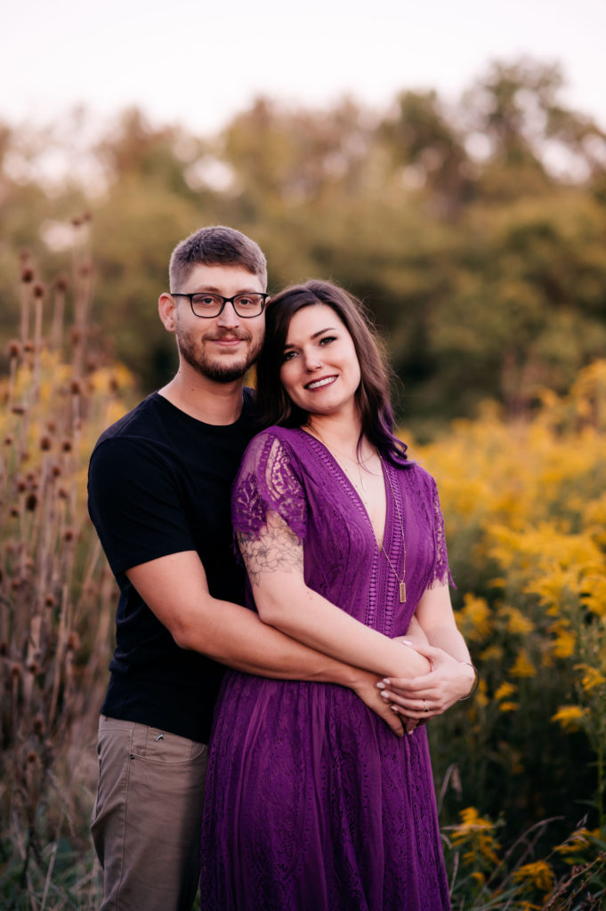 golden hour engagement photos at sharon woods