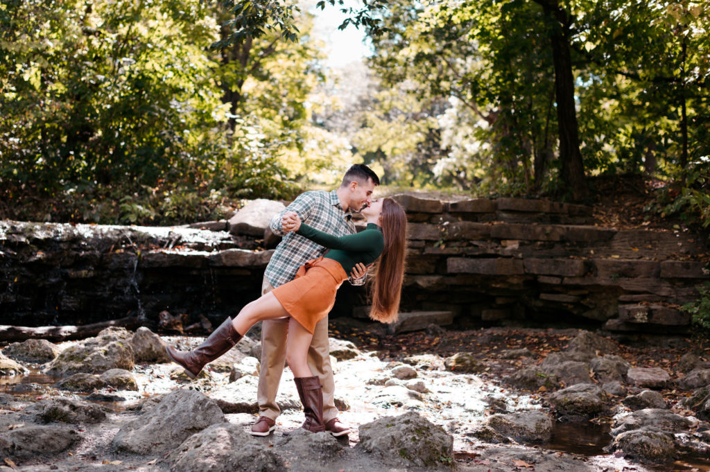 sharon woods creek fall engagement session photos 